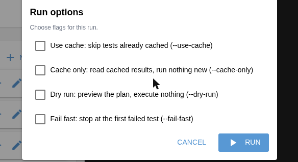 Run options